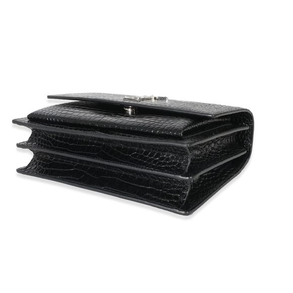 Saint Laurent Black Crocodile Embossed Medium Monogram Sunset - Picture 5 of 9